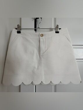 Lilly Pulitzer White Scalloped-Hem Women's Skort